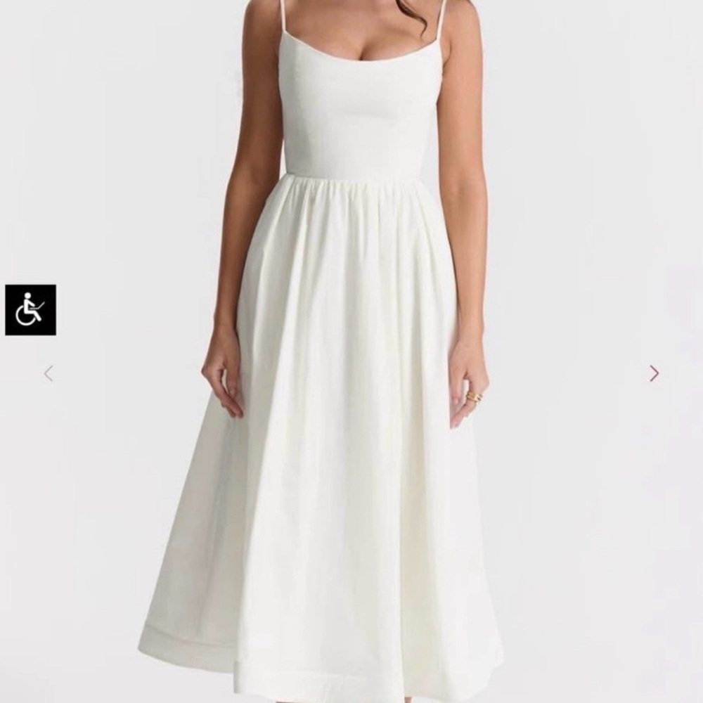 House of CB Cream Midi Dress